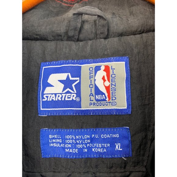 90s Vintage Chicago Bulls NBA Starter Pullover 1/4 Zip Jacket Red XLarge 6700 - Picture 12 of 16